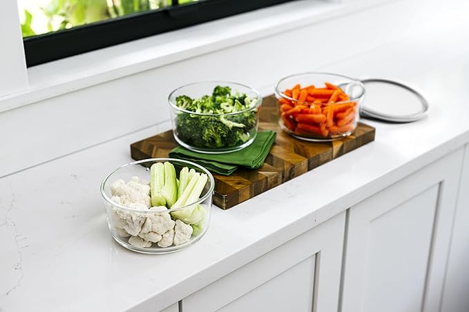 12-Piece Glass Food Storage Containers Set (6 Containers + 6 BPA-Free Lids) | 4-Cup, Leakproof | Microwave, Freezer, Oven & Dishwasher Safe | Ideal for Meal Prep & Pantry Organization