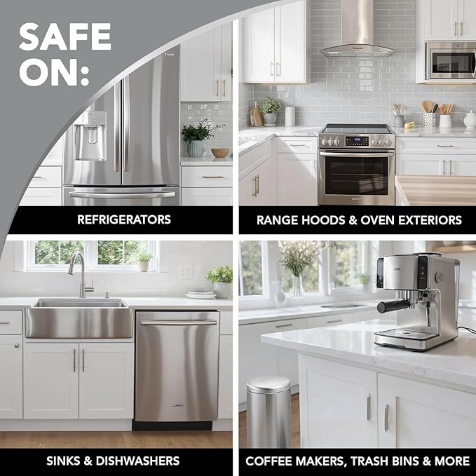 Weiman Stainless Steel Cleaner and Polish - 2 Pack - Removes Fingerprints, Residue, Water Marks and Grease from Appliances w/Buffing Towel