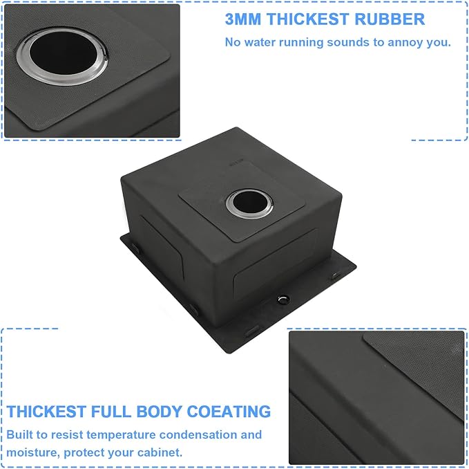 Lordear 18x20x10 inch Drop in Kitchen Sink Topmount Bar Sink 16 Gauge Single Bowl Stainless Steel Bar Outdoor Sinks