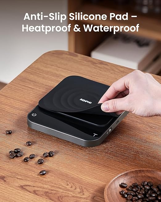 RENPHO Coffee Scale, Espresso Scale with Timer, 0.1g High Precision Rechargeable Pour Over Coffee Scale, 3kg
