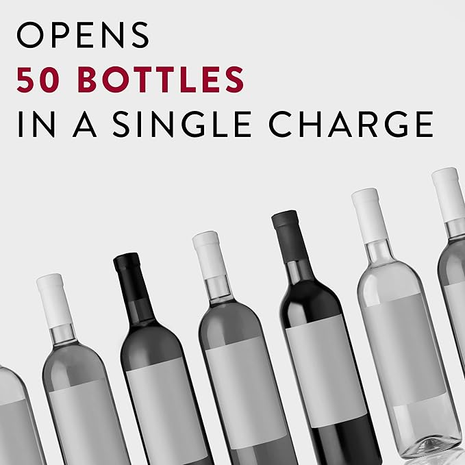 Premium Electric Wine Bottle Opener with Charging Base, Quality Italian Design, Electric Wine Opener Set, Corkscrew Opener, Display Charging Station, an Unique Gift for Wine Lovers