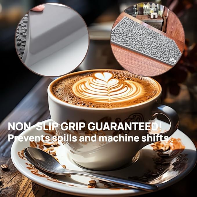 Coffee Machine Mat for Countertops, Waterproof Dish Drying Mat for Kitchen, Bars, Restaurant, 18X12in 1cm Thick Coffee Mat, Bar Decor, Espresso Mat, Non-Slip Drip Tray Mat(Gray,18"x12")