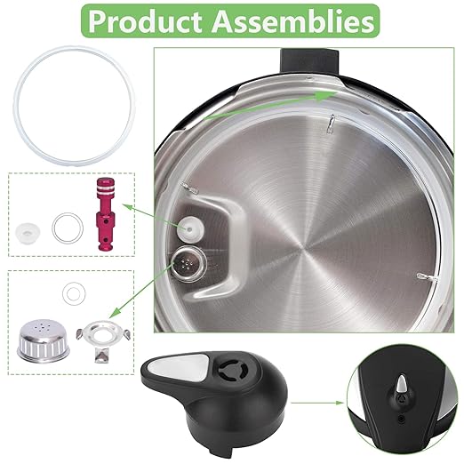 11 PCS Instant Pot Replacement Parts for Lux 8 QT, Instant Pot Accessories Include Sealing Ring, Steam Release Valve, Anti-Block Shield, Valve Sealing Ring, Float Valve and Gasket