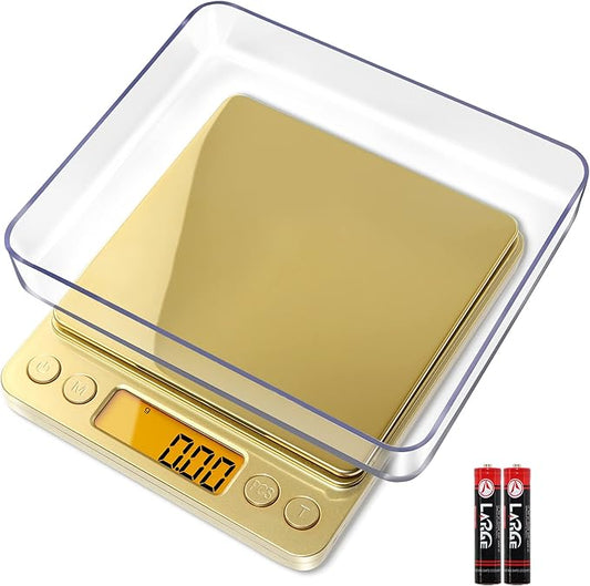 Fuzion Digital Scale .01 Gram Accuracy, 500g Mini Food Scales for Small Jewelry, Gold, Herb, Spice - Weight Gram and Oz