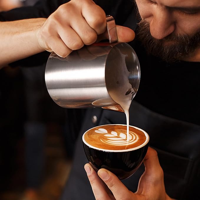 Flutesan 3 Pcs Stainless Steel Measuring Cups Measuring Pitcher with Handle with Markings for Latte Art, Water Pouring 2/4/8 Cup (16/32/64 oz)