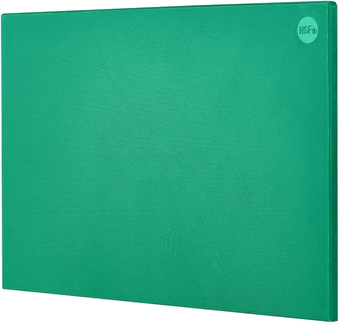 CURTA Cutting Boards for Kitchen, 18" x 12" x 0.5" Green Color Coded Plastic Chopping Board with Anti Slip Surface Dishwasher Safe