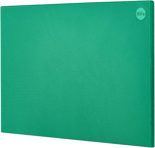 CURTA Cutting Boards for Kitchen, 18" x 12" x 0.5" Green Color Coded Plastic Chopping Board with Anti Slip Surface Dishwasher Safe