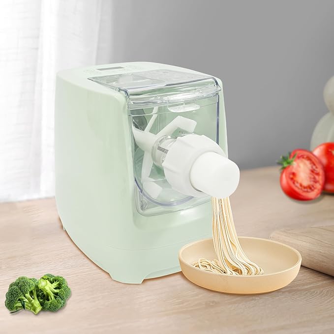 Electric Pasta Maker, Automatic Noodle Maker Machine with 13 Molds Easy Operation for Homemade Spaghetti Dumpling Skins and More