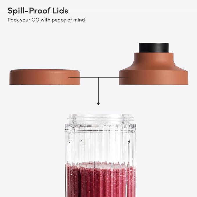 Beast GO Cordless, Premium Portable Blender for Shakes & Smoothies, 22oz Blending Vessel, Blends Ice & Frozen Fruit, Rechargeable USB-C Battery, Drinking Lid and Straw System (Terra)