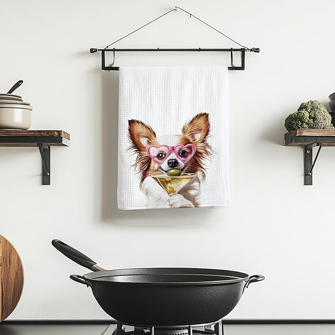 Cabana Bro Chihuahua Gifts Kitchen Towels, Chihuahua Gifts for Women Decorative Hand Towels for Bathroom, Funny Chichi Puppy Cocktail Tequila Drinking Dish Tea Towels for Kitchen, 16x24 Inch