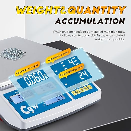 CGOLDENWALL Industrial Counting Scale lb/g/kg Digital Inventory Scale for Small Parts, Coins, Piece (88lb/0.0022lb, 40kg/1g)