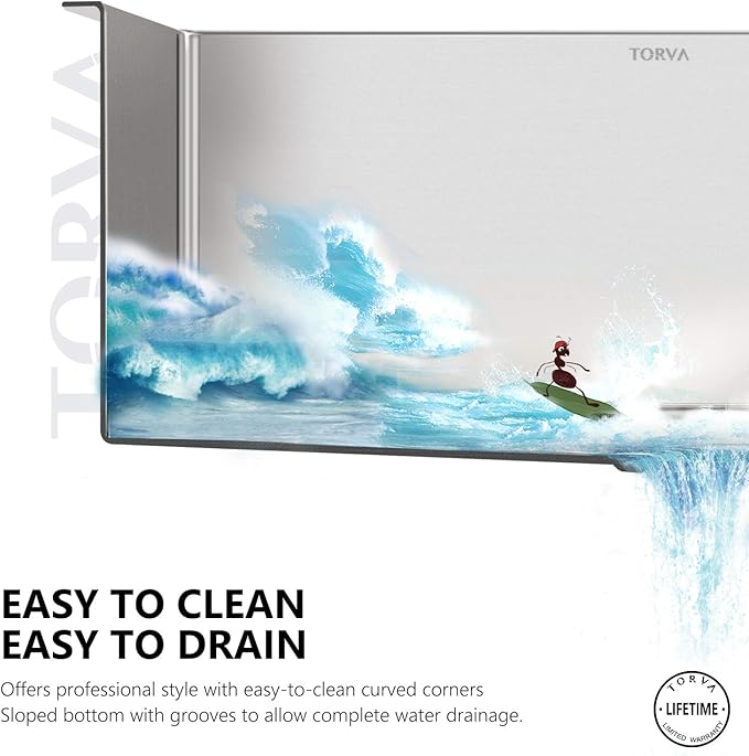 TORVA 17 x 19 Inch Undermount Kitchen Sink, Premium 304 Stainless Steel Bar Sink - 9 Inches Deep Basin Single Bowl Sink