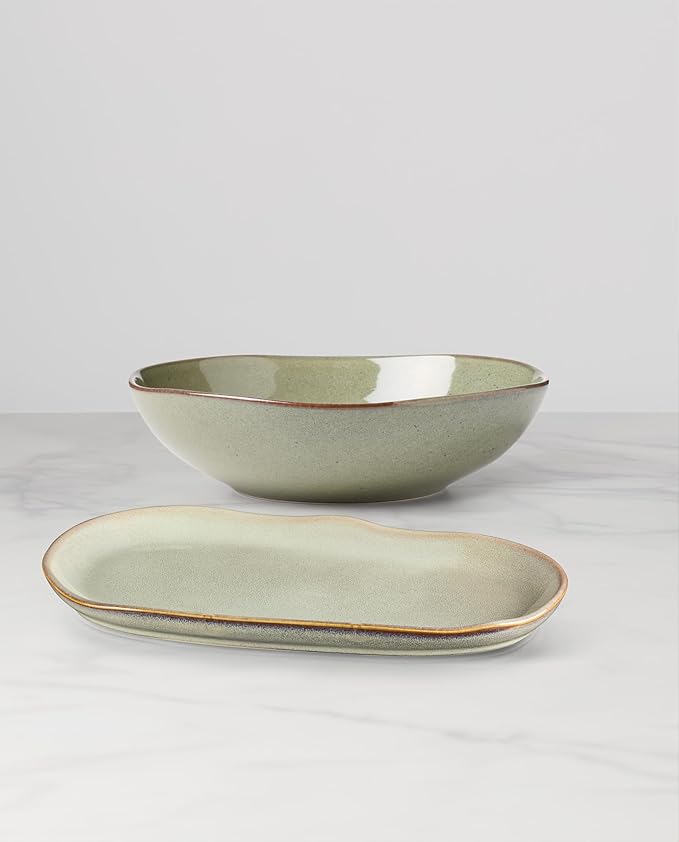 Oneida 897206 Organic Shades 2-Piece Serving Set, Green