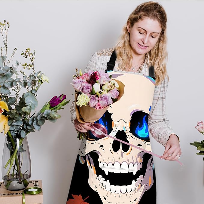 Halloween Apron Home Kitchen Cooking Baking Gardening for Women Men with Pockets waterproof 32x28 inch