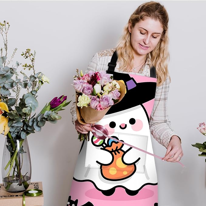 Halloween Apron Home Kitchen Cooking Baking Gardening for Women Men with Pockets waterproof 32x28 inch