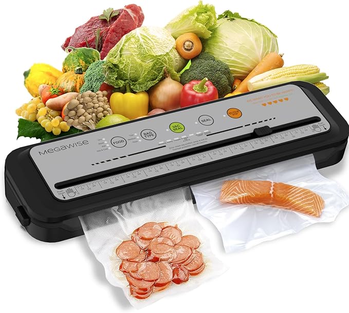 2023 Updated MEGAWISE Vacuum Sealer Machine Bundle with 110 Count 8''x12'' BPA Free Vacuum Bags