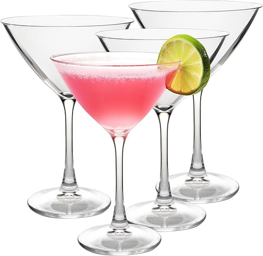 D'Eco Unbreakable 9 oz Martini Glasses (Set of 4) - 100% Tritan Glassware- Reusable Shatterproof Espresso & Dirty Martini Glasses- Great for Summer Pool Parties, Girls' Nights - Wedding Gift Idea