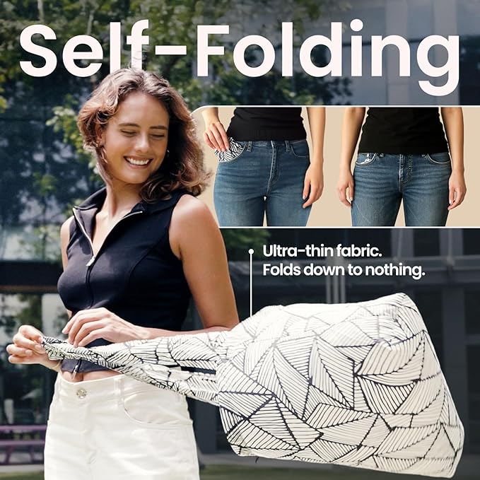 Nanobag Ultra-Lightweight Foldable Tote for Women & Men, Reusable Grocery & Travel Bag, Packable Collapsible Compact Market Essential (Standard Psychedelic)