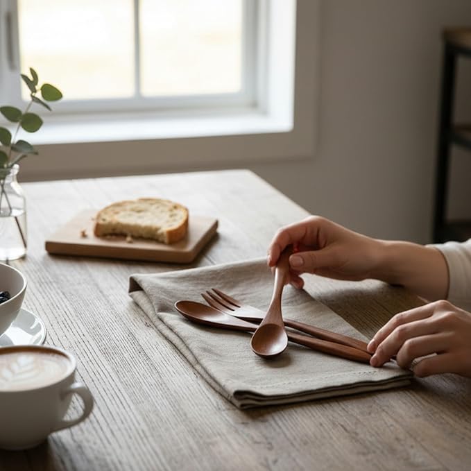 Hemstitched Linen Napkins – 20 Inch x 20 Inch – Stonewashed Pure Linen Cloth Dinner Napkins with Mitered Corners - 100% French Flax – Machine Washable - Set of 4 (Natural Rustic Taupe)