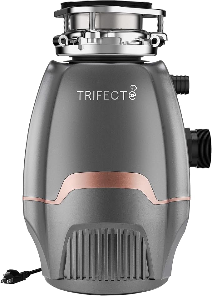 Trifecte Pro 3/4 HP Garbage Disposals with Sound Reduction,Food Waste Coutinuous Feed Garbage Disposal with Power Cord, Dishwasher Hook Up