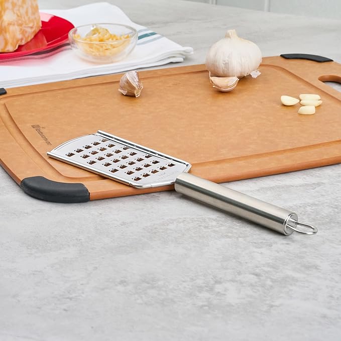 Restaurantware-German Standard Coarse Handheld Graters, 6 Flat Cheese Graters - Dishwashable, Durable, Stainless Steel Food Grater With Handle, Suitable For Potato, Carrot, Hard Cheese, And, More