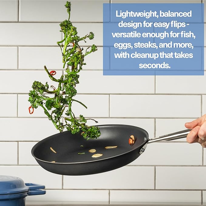 Misen Carbon Nonstick™ Frying Pan – Carbon Steel Pan, Naturally Nonstick No-Coating Surface, Ultra-Durable & Oven-Safe, Induction & Gas Compatible - 12 Inch