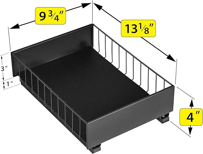 LYNK PROFESSIONAL® Pull Out Cabinet Organizer, 10" x 14" Single Tier Slide Out Drawers for Kitchen Cabinets - Sliding Pull-Out Pantry Shelves – Home Shelf Organizers - Lifetime Ltd. Warranty, Black