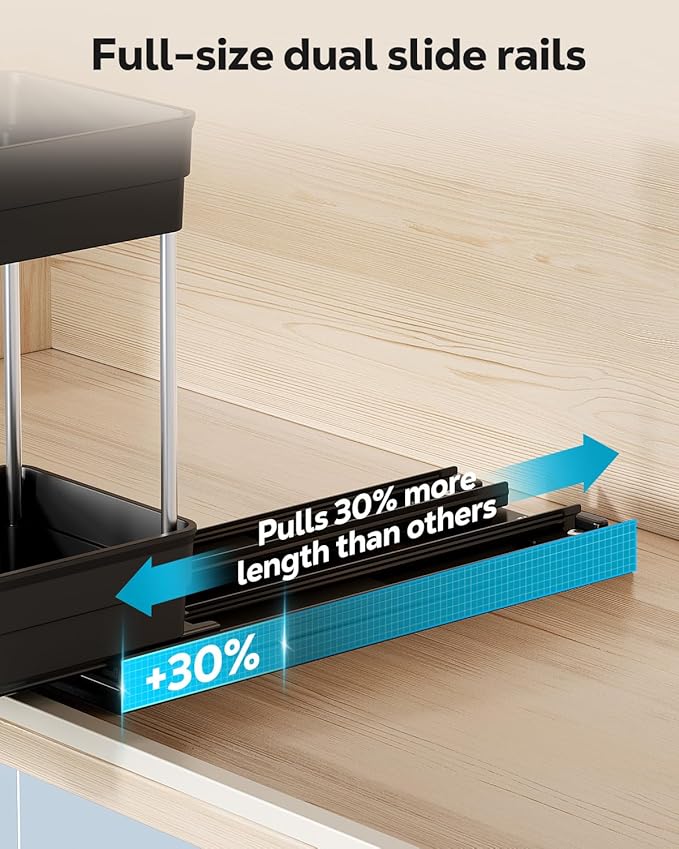 Nieifi Spice Organization for Cabinet-Vertical Spice Rack Pull Out-Spice Rack Organizer for Cabinet-4-1/3 inch Wide-Seasoning Kitchen Organizer-4.3" W x 10.6" D x 8.7" H-2 Pack-2 Tier