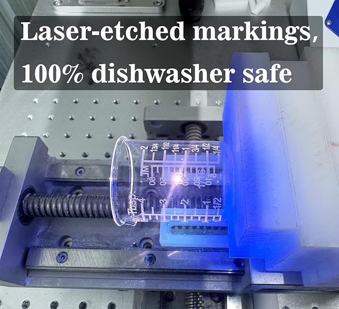 Ackers Etching Scale Measuring Glass V-Shaped Spout Made of High Borosilicate Glass Measuring for Kitchen or Restaurant, Easy to Read,60ML (2 Oz) 丨(2 Pack)