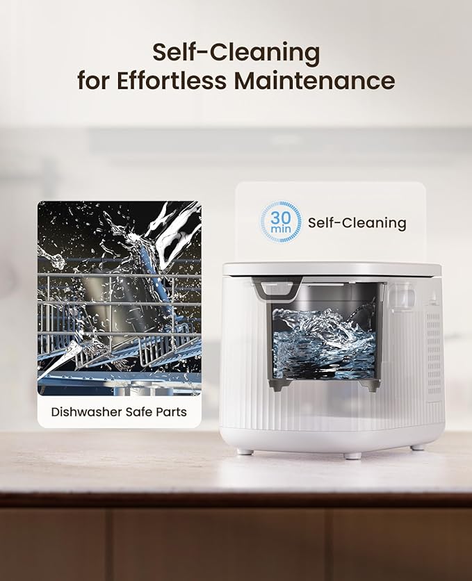 Electric Composter for Kitchen,Ouaken 3L Indoor Kitchen Waste Compost Machine Countertop Smart Composting Bin,Compact Food Recycler for Home with Low Noise,Odorless,Auto-Clean,LED Display