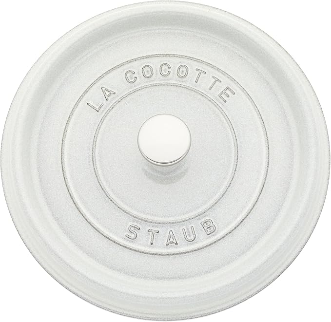 Staub Cast Iron 7-qt Round Cocotte - White Truffle, Made in France