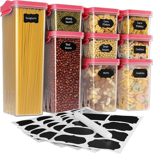 HOMER Moroccan Style Kitchen Canisters, 9-Piece BPA-Free Food Storage Set | Air-Tight Containers for Cereal, Pasta, Coffee & Spices