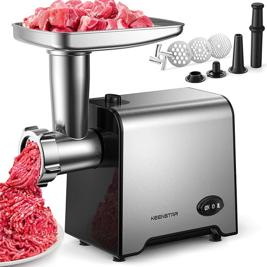 3000W Max Heavy Duty Electric Meat Grinder with Sausage Stuffer Maker & Kubbe Kit, Food Grinder with Blade & 3 Plates, Stainless Steel Meat Mincer Machine for Home Kitchen Use
