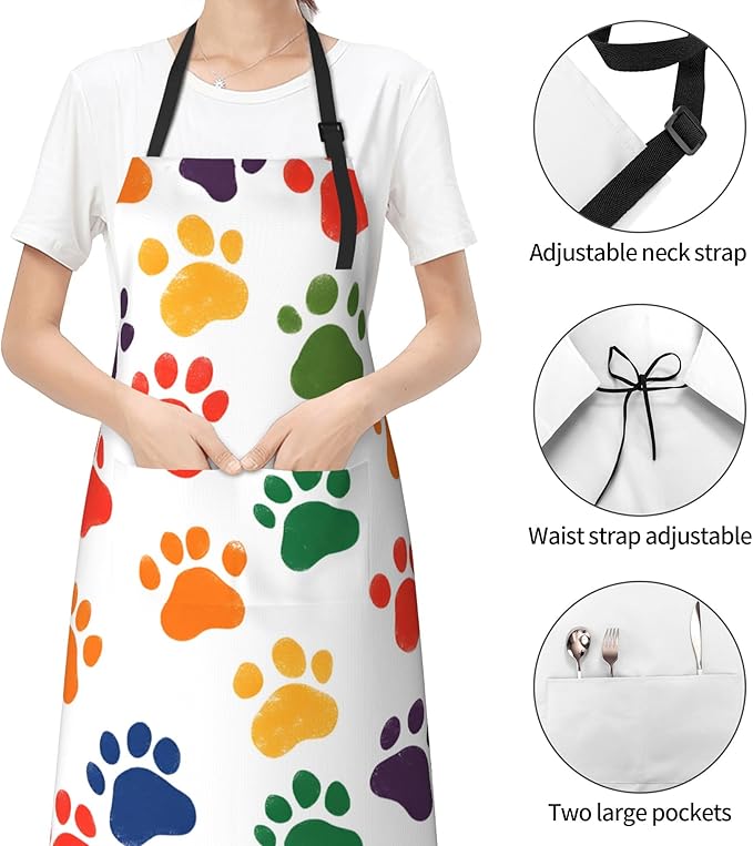 Funny Animal Apron with 2 Pockets Waterproof for Men Women Kitchen Garden Decor