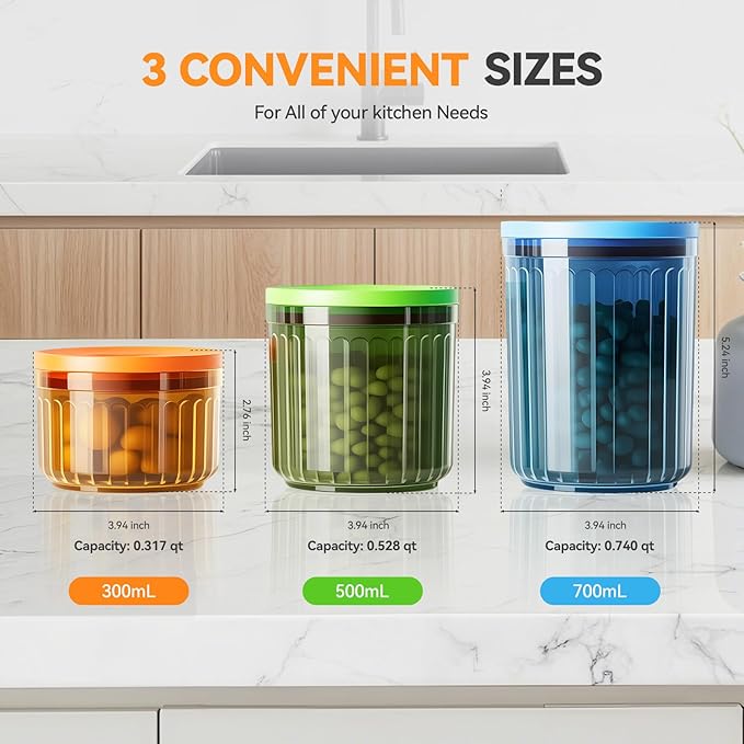 THKAILAR 6-Pack Airtight Food Storage Containers, Coffee-Tinted UV Blocking (10oz/17oz/24oz) for Kitchen Pantry Organization, Leakproof BPA-Free Snap-Lock Lids for Dry Food,Flour,Nuts,Grains,Coffee