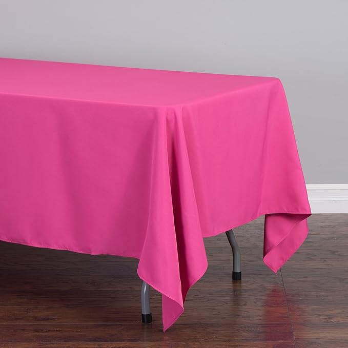 LinenTablecloth 70 x 120-Inch Rectangular Polyester Tablecloth Fuchsia