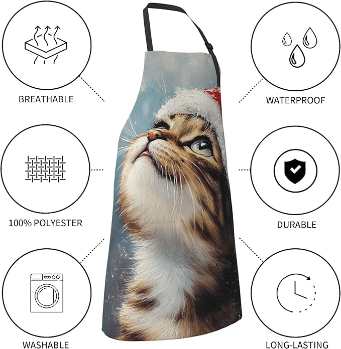 Funny Animal Apron with 2 Pockets Waterproof for Men Women Kitchen Garden Decor
