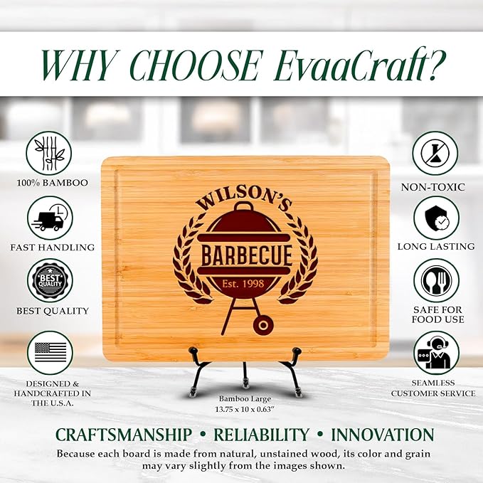 King of the Grill & Queen of the Grill Personalized Cutting Board – Custom Bamboo BBQ Board for Men, Women & Couples | Housewarming, Wedding Gift | Grilling Accessories 2025