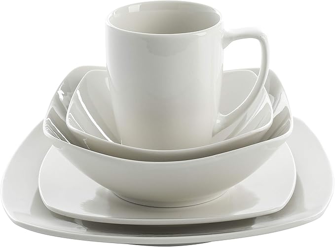 Gibson Home Zen Buffetware 39 Piece Dinnerware Set , White