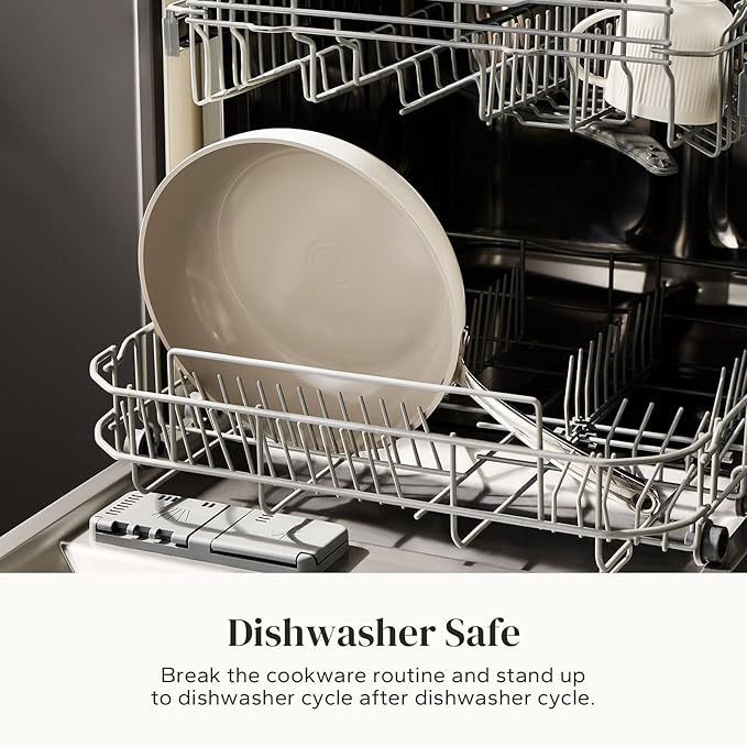 Redchef Ceramic Non Stick Frying Pans, Nonstick Frying Pan Skillet, Ceramic Egg Pan with Stay Cool Handle, Non Toxic Induction Pan for Cooking, PFOA & PFAS Free, Oven & Dishwasher Safe (8" Beige)