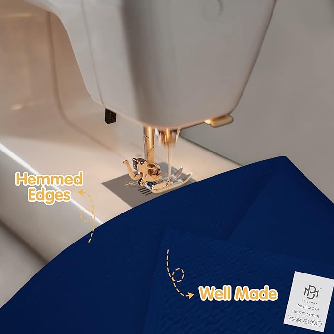 BRILLMAX 8 Pack Navy Blue Tablecloths for 8 Foot Rectangle Tables 60 x 126 Inch - 8ft Rectangular Bulk Linen Polyester Fabric Washable Cloth Cover for Wedding Reception Banquet Birthday Party