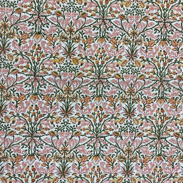 Ridhi Sassy Salmon Pink Hand Block Print Cotton Rectangle Tablecloth 190 x 72 inch-Reusable Table Cover Decorative Everyday Use for Dining Room, Farmhouse, Thanksgiving, Christmas Wedding, Fall