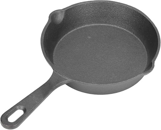 14cm Cast Iron Frying Pan, Pre Seasoned Small Skillets Nonstick Frying Pan Small Egg Skillet Flat Bottomed for Stovetop Oven Grill