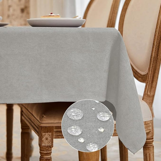 Table Cloth Rectangle Table Cover 55x95 Inches Soft-Brushed Finish Wrinkle Free and Waterproof Opal Gray Rectangle Tablecloth for Kitchen Party Buffet Wedding