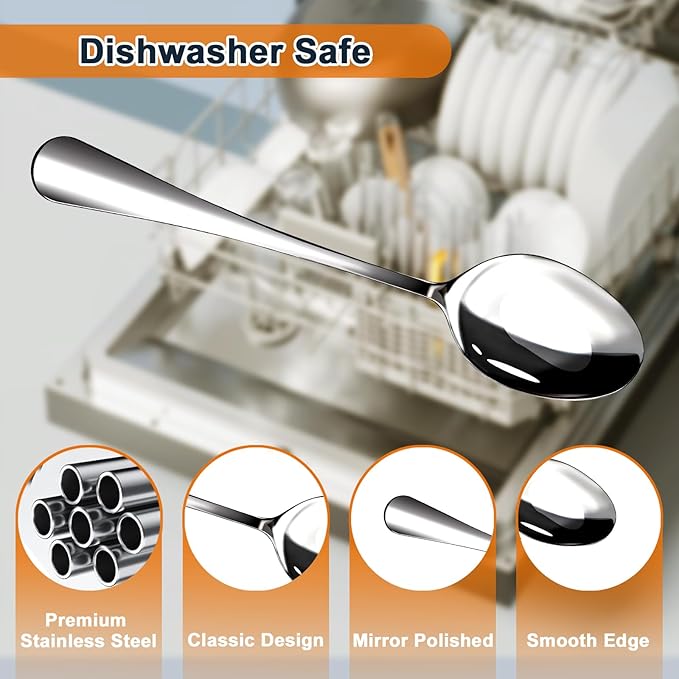 12 Pieces Heavy Duty Teaspoons Set,6.8" Tea Spoons Silverware,Food Grade Stainless Steel teaspoons,Small Spoons for Home, Kitchen, Restaurant,Mirror Polished and Dishwasher Safe