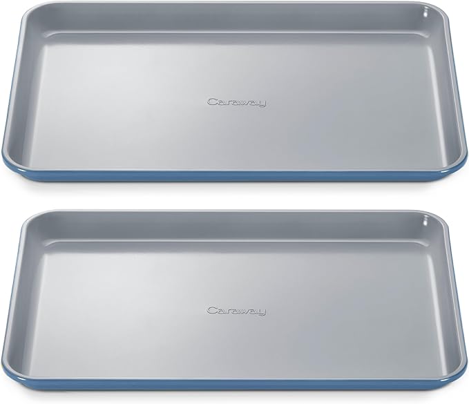 Caraway Non-Stick Ceramic Medium Baking Sheet - Naturally Slick Ceramic Coating - Non-Toxic, PTFE & PFOA Free - Perfect for Baking, Roasting, and More - Medium (15" x 10") - Slate