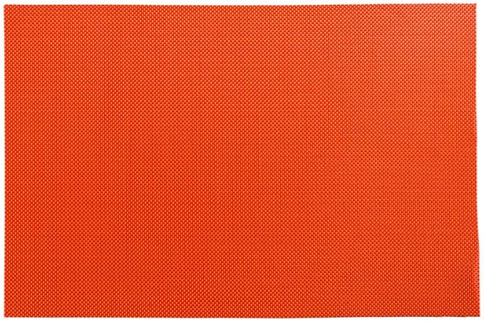 Restaurantware Carmel Mesh 16 x 12 Inch Table Placemats Set Of 6 Woven Washable Placemats - Heat Tolerant No Stain Tangerine Vinyl Kitchen Placemats Waterproof Easy To Clean