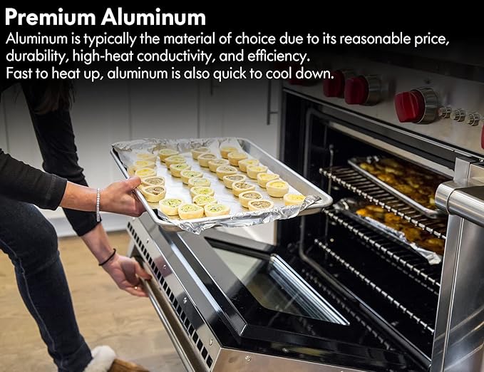 CURTA 12 Pack Aluminum Sheet Pan, NSF Listed Full Size 26 x 18 inch Commercial Bakery Cake Bun Pan, Baking Tray …