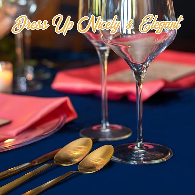 BRILLMAX 6 Pack Navy Blue Round Tablecloths 108 Inch - Circle Bulk Linen Polyester Fabric Washable Table Cloth Cover for Wedding Reception Banquet Birthday Party Buffet Restaurant