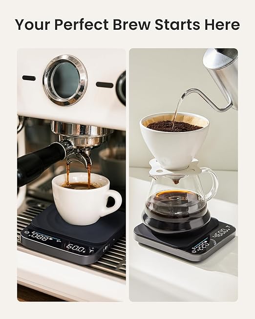 RENPHO Coffee Scale, Espresso Scale with Timer, 0.1g High Precision Rechargeable Pour Over Coffee Scale, 3kg